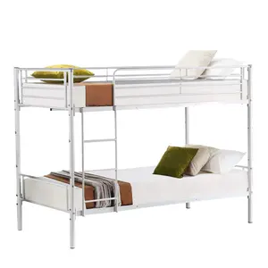 Black Metal Bunk Beds Frame 2x3FT Single Bed for Kids Children and Adults