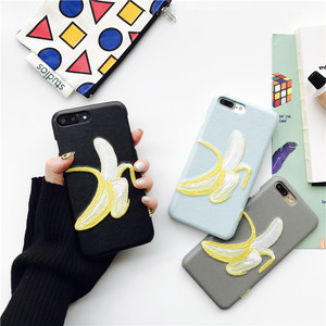 Moda Venta caliente Cruz puntada del bordado del plátano caja del teléfono celular para el iPhone 8 8 más 7 7 más 6 6 Más - Product Image 3