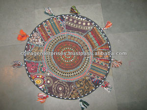 Funda de cojín redonda hecha a mano de algodón puro, fundas bordadas de retazos, patrón Vintage, decoración del hogar, cojines de decoración de sofá - Product Image 3