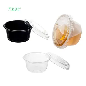 customized restaurant take out small 2oz disposable to go souffle condiment sauce container pack pp sauce cups 2 oz