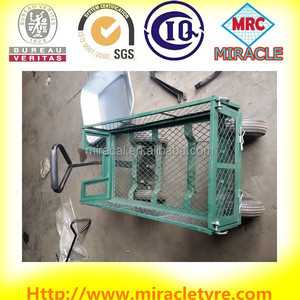 Chariot de jardin pliable à 4 roues, chariot en acier robuste, 400kg - Product Image 3