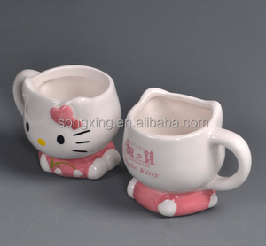 Moderno presenta acqua o caffè bere tazze <span class=keywords><strong>ciao</strong></span> gatto tazza di caffè ceramica per bambini e adulti personalizzato Pink impugnatura - Product Image 6