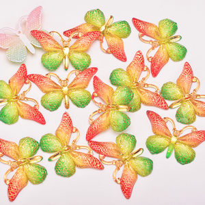 25*38mm Big Size Sewing Colorful Butterfly Rhinestone Applique Flatback <strong>Resin</strong> Gems Sewn Strass Decoration Crystal <strong>Stones</strong>