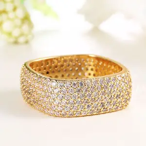 Penjualan Langsung Pabrik Cincin Modis Perhiasan Pernikahan Berlian Permata Wanita Cincin Pertunangan Dalam 916 Emas