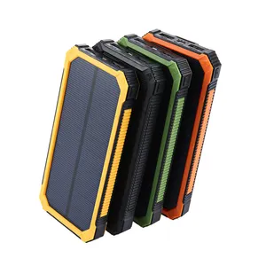 고품질 대용량 휴대용 듀얼 Usb 포트 방수 태양 전원 은행 전화 충전기 강한 Led 휴대 전화