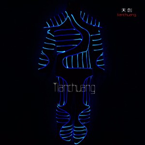 Buena Materia Prima Hecha De Fibra Óptica Tamaño Personalizado Enciende Traje <span class=keywords><strong>Ropa</strong></span> Luminosa LED Brillante Espectáculo de Danza - Product Image 1