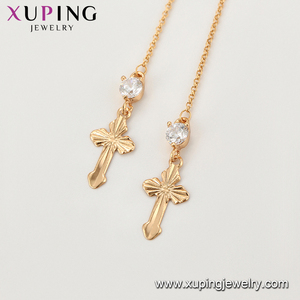 97287 Xuping antiguo estilo <span class=keywords><strong>real</strong></span> chapado en oro del encanto de la manera pendiente de gota de la Cruz - Product Image 3