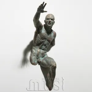 Matteo Pug liese Metall kunst Wand Mann Bronze Skulptur
