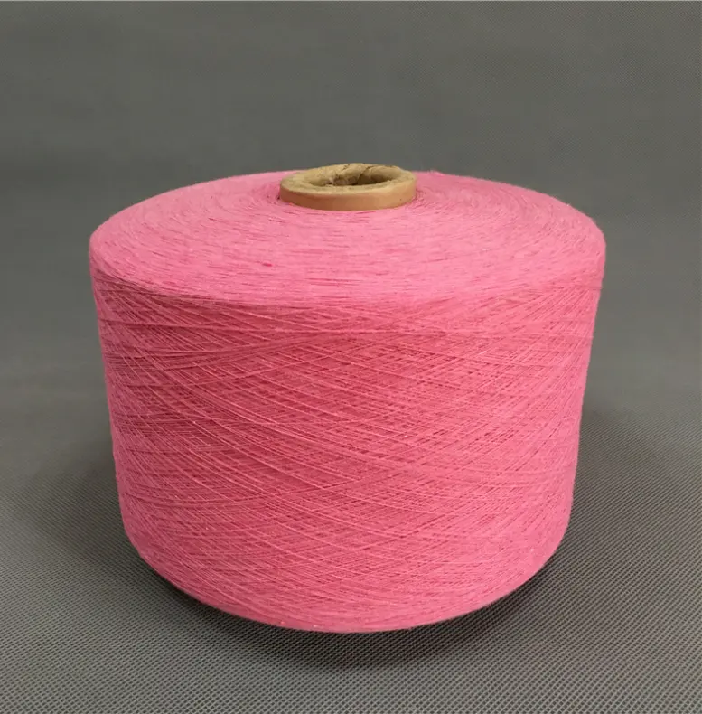 Tái chế sợi bông màu Ne 21 s/1 dòng chảy quay tái sinh cotton single-ply polyester-bông pha trộn sợi màu hồng y