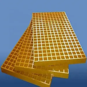 Fiberglass Dibentuk Grating Panel untuk Jalan Luar Ruangan Plastik Jalan