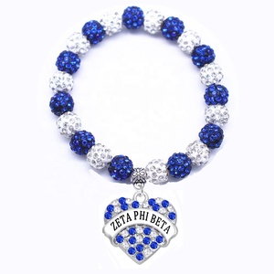 Hermosas Pulseras Elásticas Hechas a Mano con Cuentas de Cristal, Dijes Griegos Delta <span class=keywords><strong>ZETA</strong></span> SIGMA, Joyería para Mujer, Regalo - Product Image 6