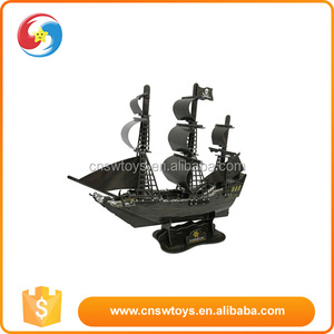 3D papier artisanat jouets NOIR PERLE <span class=keywords><strong>BATEAU</strong></span> papier puzzle set jouets pour enfants - Product Image 2