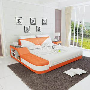 Foshan Trade Multi función de almacenamiento de cuero de vaca proveedor de fábrica Bedset muebles - Product Image 2