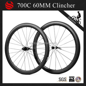 2015 recién llegado de bicicletas piezas 60 mm remachador wheelset ciclo del camino del carbón ruedas con DT swiss 350 s hubs - Product Image 1