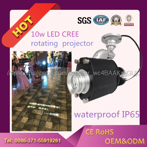 LEDY 10 w del gobo del led 1100lm luz de proyección proyector rotativo para la decoración de interior