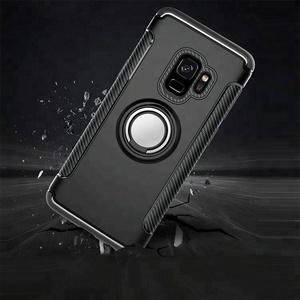 Ring houder Shock Proof TPU rand PC terug mobiele telefoon cover gevallen voor samsung galaxy s8 plus s7 rand case kickstand