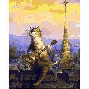 Kit di <span class=keywords><strong>pittura</strong></span> a olio su ordinazione moderna della città tradizionale immagine di arte della parete <span class=keywords><strong>acrilica</strong></span> con soggetto animale per la decorazione della casa - Product Image 6