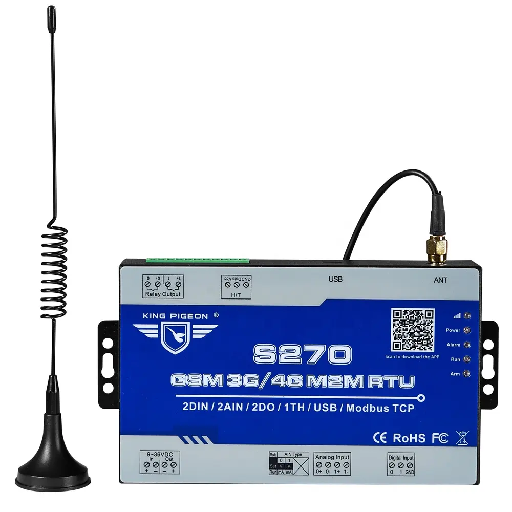 הידראולי GPRS RTU PT100 Modbus RTU S270 GSM SMS Modbus RTU בקר