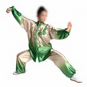 महिला उच्च गुणवत्ता ढाल ताई ची सूट कुंग फू सेट कढ़ाई प्रदर्शन कपड़े मार्शल आर्ट वर्दी