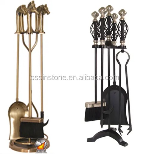 Antique Brass Fireplace Accessories Tools