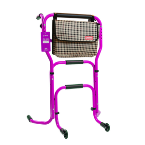 อุปกรณ์กายภาพบำบัด รถช่วยเดินแบบพับได้ ปรับความสูงได้ ทำจากอลูมิเนียมอัลลอยด์ สีชมพู รับน้ำหนักได้ 100 กก. - Product Image 3