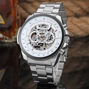 Orologi da Uomo di Lusso WINNER Brand 428, Orologi da Polso Meccanici Automatici Cool, Cinturino <span class=keywords><strong>in</strong></span> Acciaio Inossidabile, <span class=keywords><strong>Orologio</strong></span> Scheletrato Maschile - Product Image 4