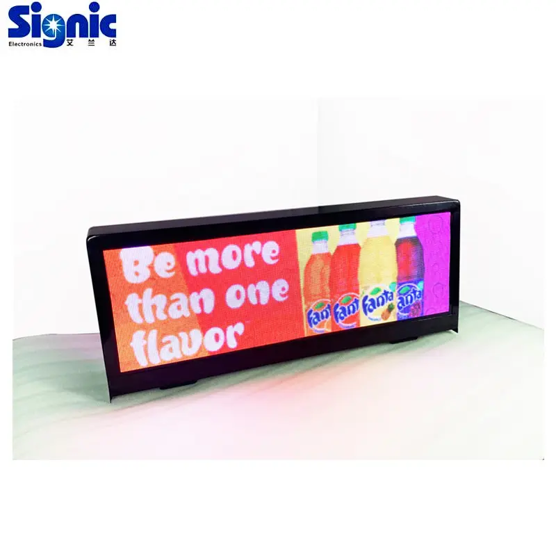 P3.33 outdoor wireless led taxi top light box for moving advertising