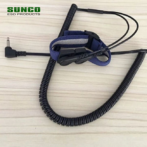 Cable Dual <span class=keywords><strong>ESD</strong></span> de la correa de muñeca de 1,8 m cable de bobina para sala limpia y de mesa esteras