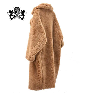 JANEFUR Teddy Style nouveau surdimensionné véritable fourrure d'agneau veste femmes fourrure hiver naturel véritable laine agneau fourrure longs manteaux - Product Image 5