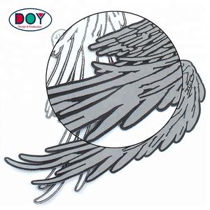 刺繍模様デザインカスタム反射刺繍パッチクールアングル翼ロゴ - Product Image 4