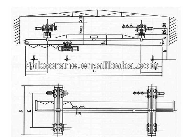 6Ton LX Type Single Beam Overhead Suspension Crane Electric With Remote Control