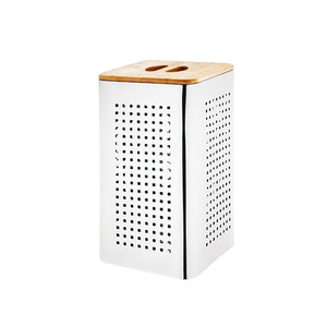 <span class=keywords><strong>Panier</strong></span> à <span class=keywords><strong>linge</strong></span> carré <span class=keywords><strong>en</strong></span> acier inoxydable pour la maison avec couvercle <span class=keywords><strong>en</strong></span> <span class=keywords><strong>bois</strong></span>, bac à <span class=keywords><strong>linge</strong></span> - Product Image 1