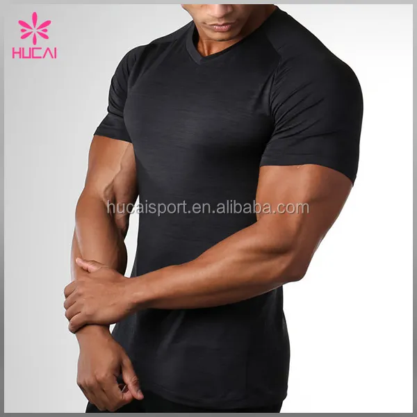 Camiseta de poliéster esportiva slim para homens, camiseta personalizada