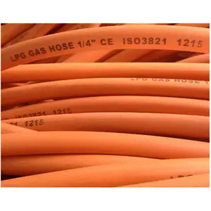 Selang Gas Fleksibel Propana LPG Alami Oranye Bersertifikasi CE 6Mm 8Mm 10Mm