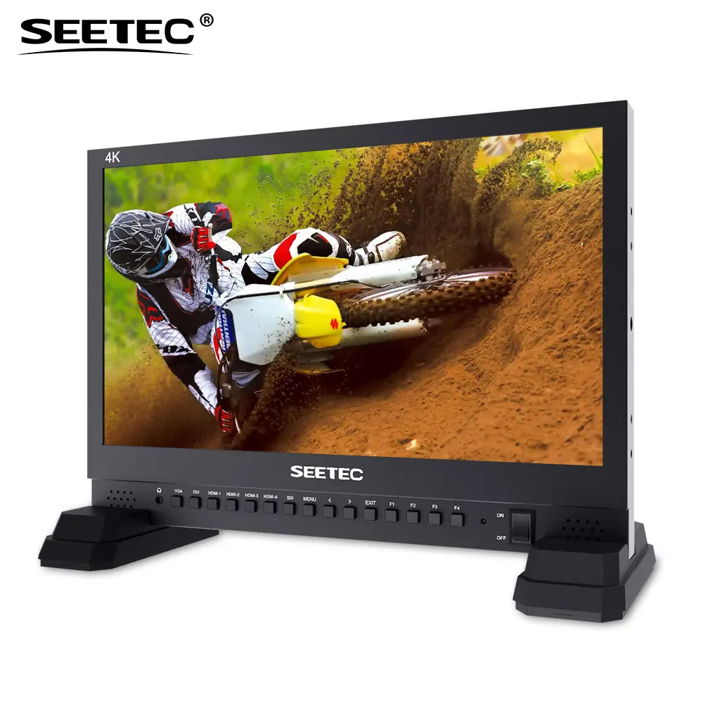 SEETEC लाइव प्रसारण कैमरा 4K 3840X2160 अल्ट्रा HD आईपीएस एलसीडी स्क्रीन 15 इंच 4K ट्रैक्टर विभाजन के साथ मॉनिटर 3 जी SDI HDMI