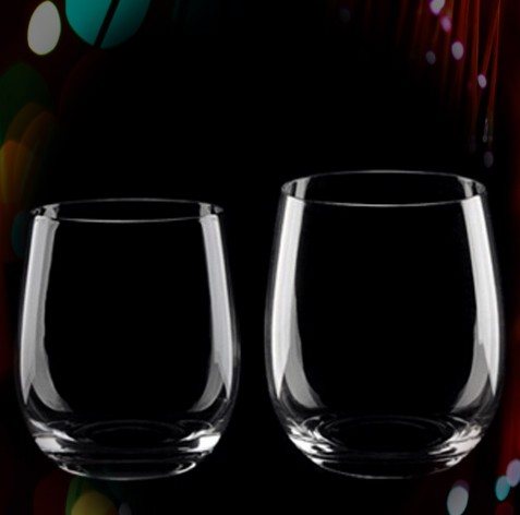 OEM round shape clear wine glass cup whiskey glass tumbler stemless glass