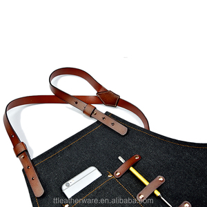 Electrician Black Heavy Denim Apron Leather Strap - Product Image 5
