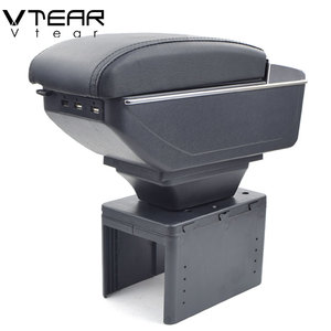 Vtear Elegante Bracciolo Anteriore per Auto in ABS e Pelle PU con Vano Portaoggetti, Porta USB e Portabicchieri, Accessori Interni per <span class=keywords><strong>Renault</strong></span> Fluence Dacia <span class=keywords><strong>Logan</strong></span> - Product Image 2