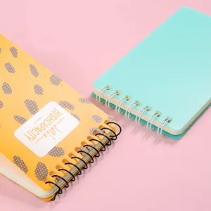 Conjunto escolar da impressão personalizada a7 pp tampa espiral caderno simples mini bloco de notas