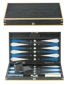 New Luxury Design Wood and Leather Backgammon Set