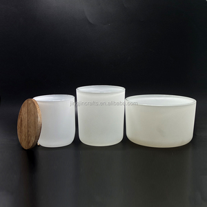 <span class=keywords><strong>Portacandele</strong></span> <span class=keywords><strong>in</strong></span> vetro bianco opaco con coperchio <span class=keywords><strong>in</strong></span> <span class=keywords><strong>legno</strong></span> candela vaso di vetro 8oz 12oz - Product Image 5