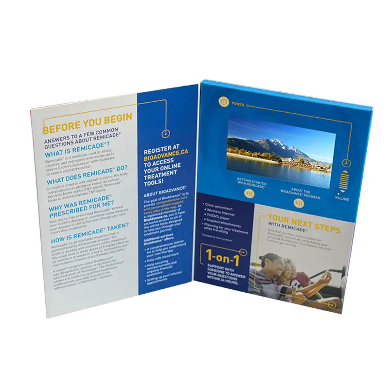 Custom themes sound media player video brochure greeting card card printing video book