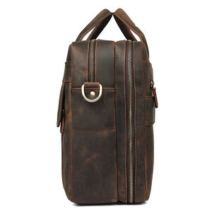 Borsa per Laptop in Pelle Premium Crazy Horse da 17 Pollici, Borsa Messenger in Vera Pelle da Uomo, Grande Borsa in Stile Cowboy, Valigetta in Pelle - Product Image 4