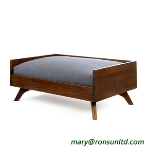 Sofá cama de madera maciza para mascotas, muebles hechos a mano para interiores, con cojín, gran oferta - Product Image 3