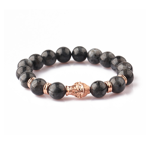 HSQ-5309 mode noir de <span class=keywords><strong>lave</strong></span> <span class=keywords><strong>volcanique</strong></span> <span class=keywords><strong>pierre</strong></span> bracelets d'or hommes bouddha bracelet - Product Image 3