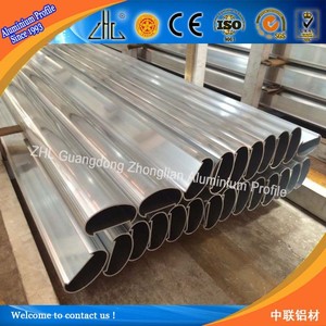 Pasamanos de forma ovalada de extrusión de aluminio, perfil de 6061, carril de tubo ovalado extruido de aluminio OEM para bacony - Product Image 4