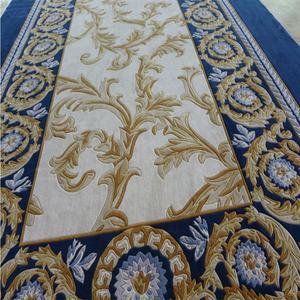 Moquette murale en laine bleu marine à motif floral <span class=keywords><strong>d</strong></span>écoupé, utilisée pour les hôtels, en coton européen, toile de coton personnalisée - Product Image 1