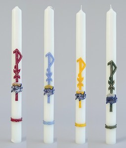 Bougies de pilier de cylindre de mariage de baptême de conception d'étiquette personnalisée - Product Image 5