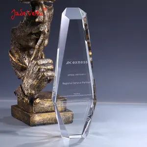 高透明柱状定制水晶奖杯和奖励3D激光高透明K9水晶奖杯奖牌匾