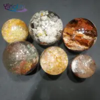 Bola Batu Permata Kuarsa Phantom Batu Alam, Bola Taman Warna-warni Bola Batu Permata untuk Dekorasi